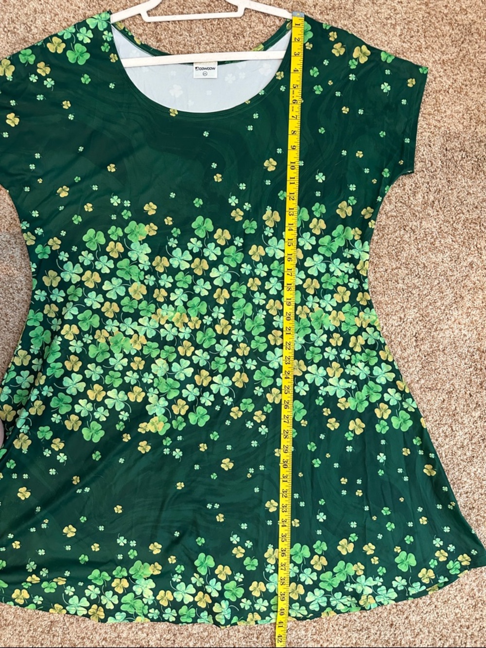 4X St. Patrick’s Day Green Clover-Print Midi Dress with Scoop Neck - Picture 5 of 5